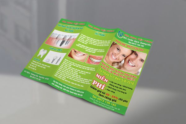 Mẫu tờ rơi nha khoa đẹp, in tờ rơi nha khoa giá rẻ hà nội